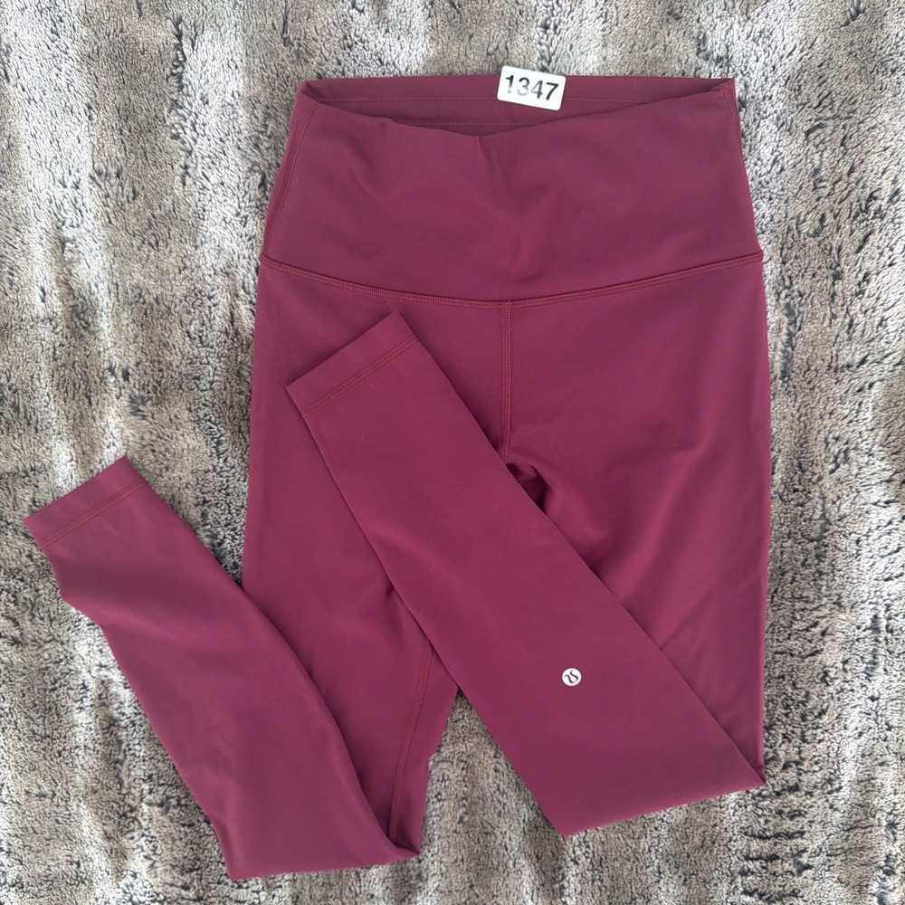 Lululemon Wunder Train High-Rise Tight 28" Full Length Deep Luxe Burgundy Size 6